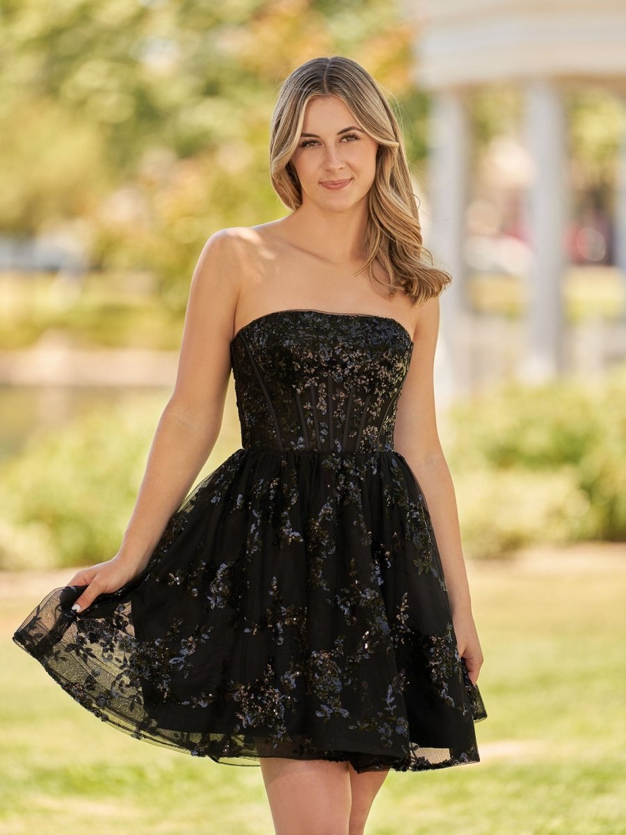 Sevoba|A-Line Red Short Homecoming Dress with Sequins