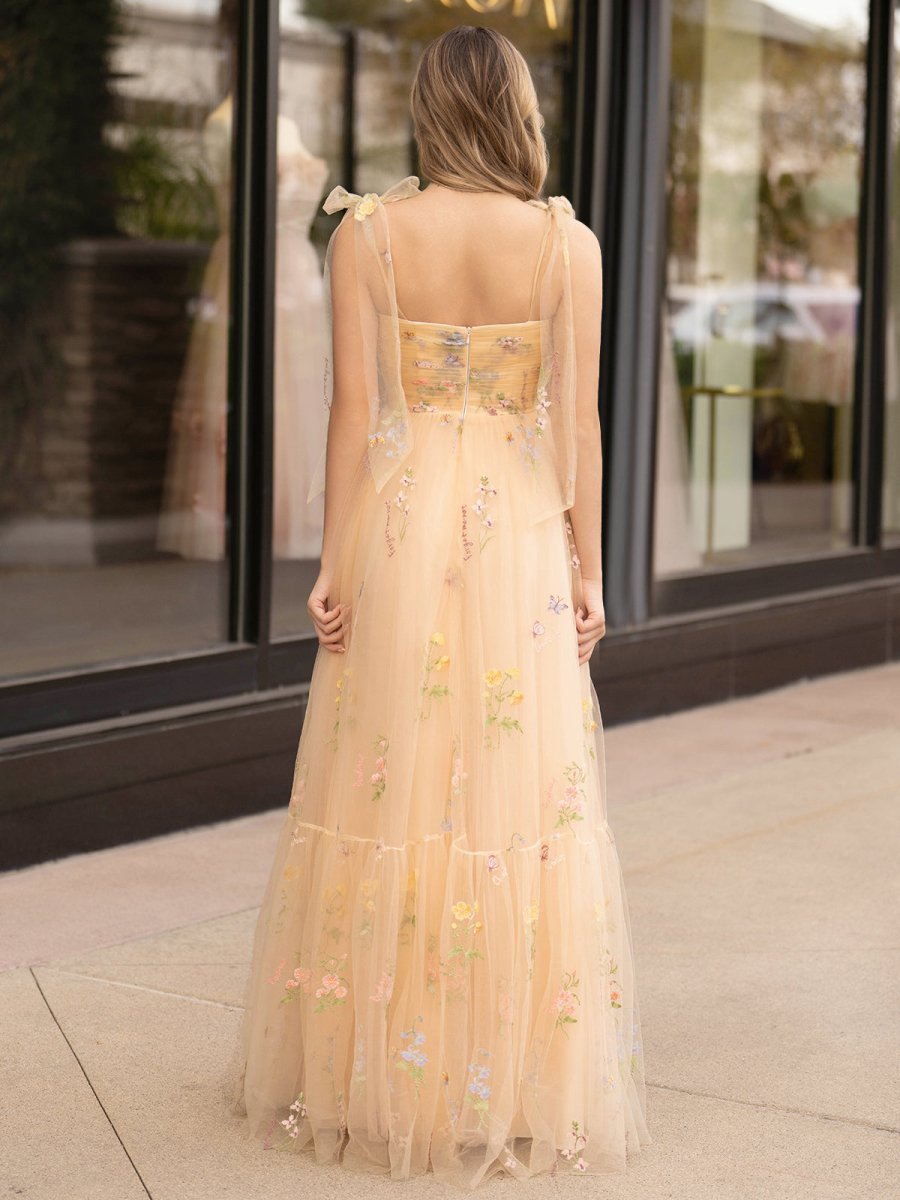 Sevoba|A Line Sweetheart Long Prom Dress with Embroidery