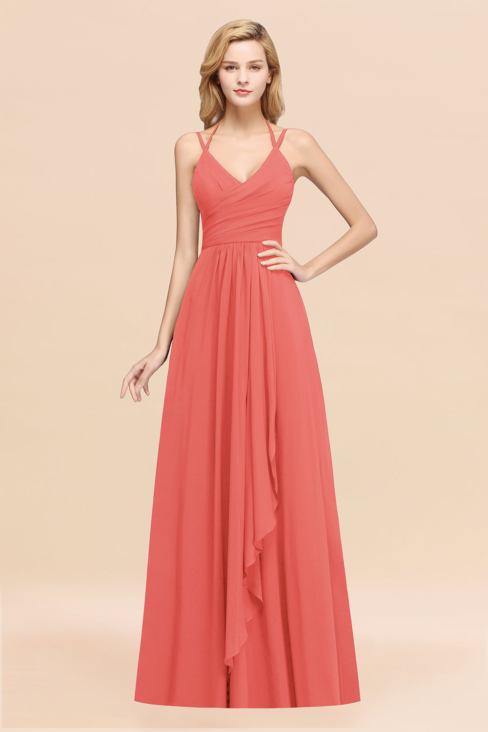 Affordable Chiffon Burgundy Bridesmaid Dresses With Spaghetti Straps