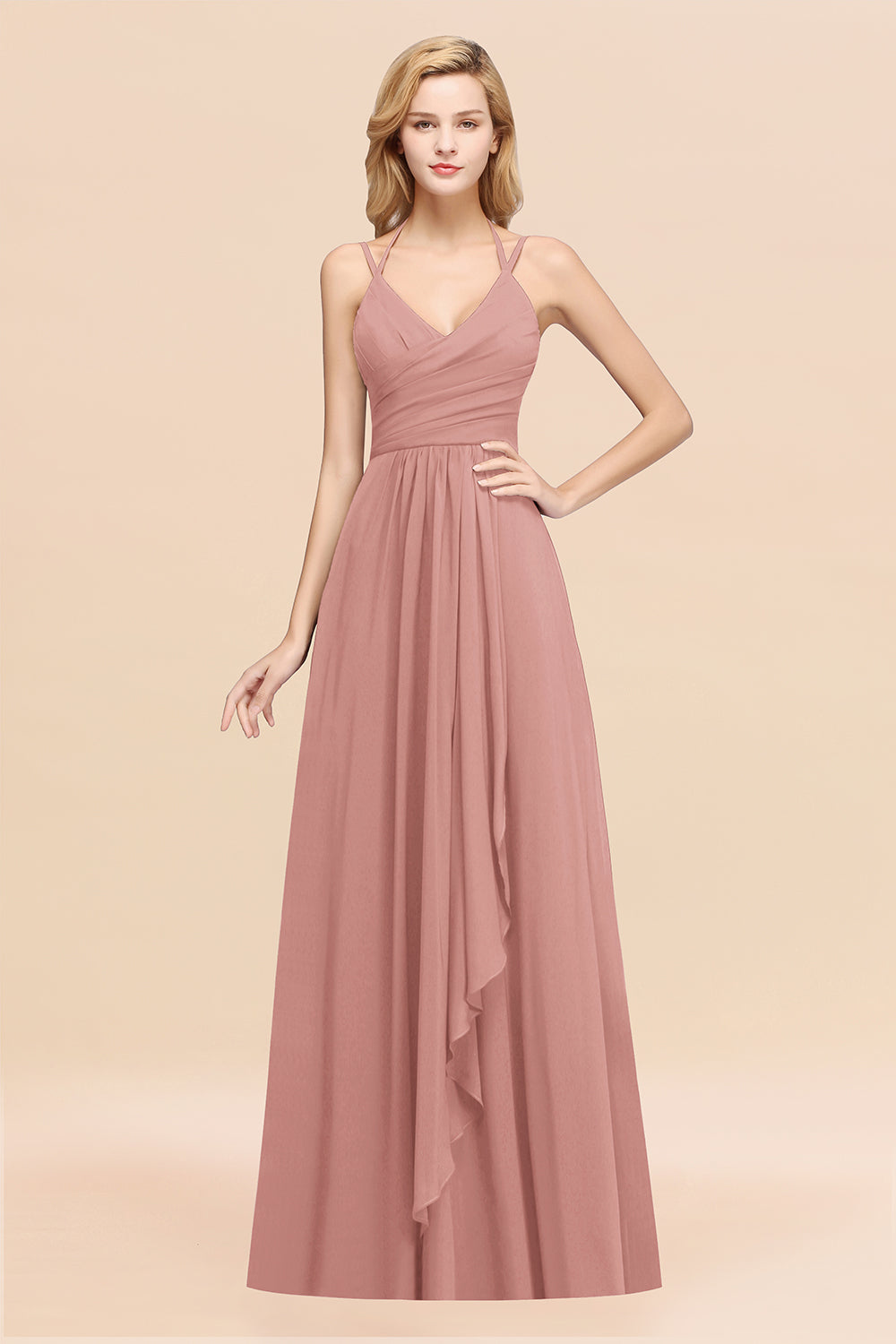 Affordable Chiffon Burgundy Bridesmaid Dresses With Spaghetti Straps