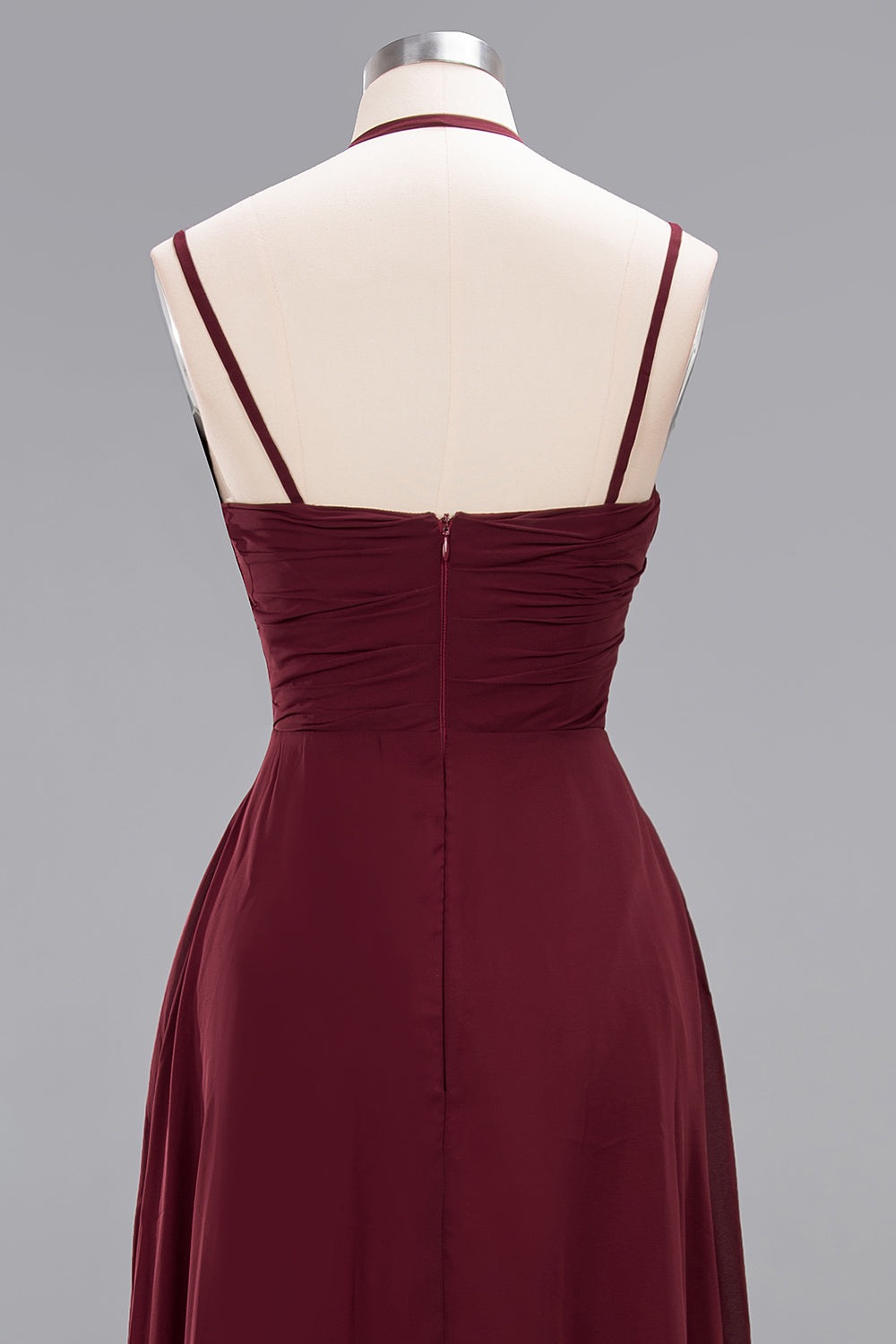 Affordable Chiffon Burgundy Bridesmaid Dresses With Spaghetti Straps