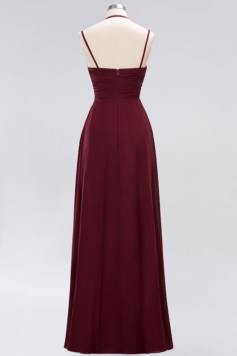 Affordable Chiffon Burgundy Bridesmaid Dresses With Spaghetti Straps