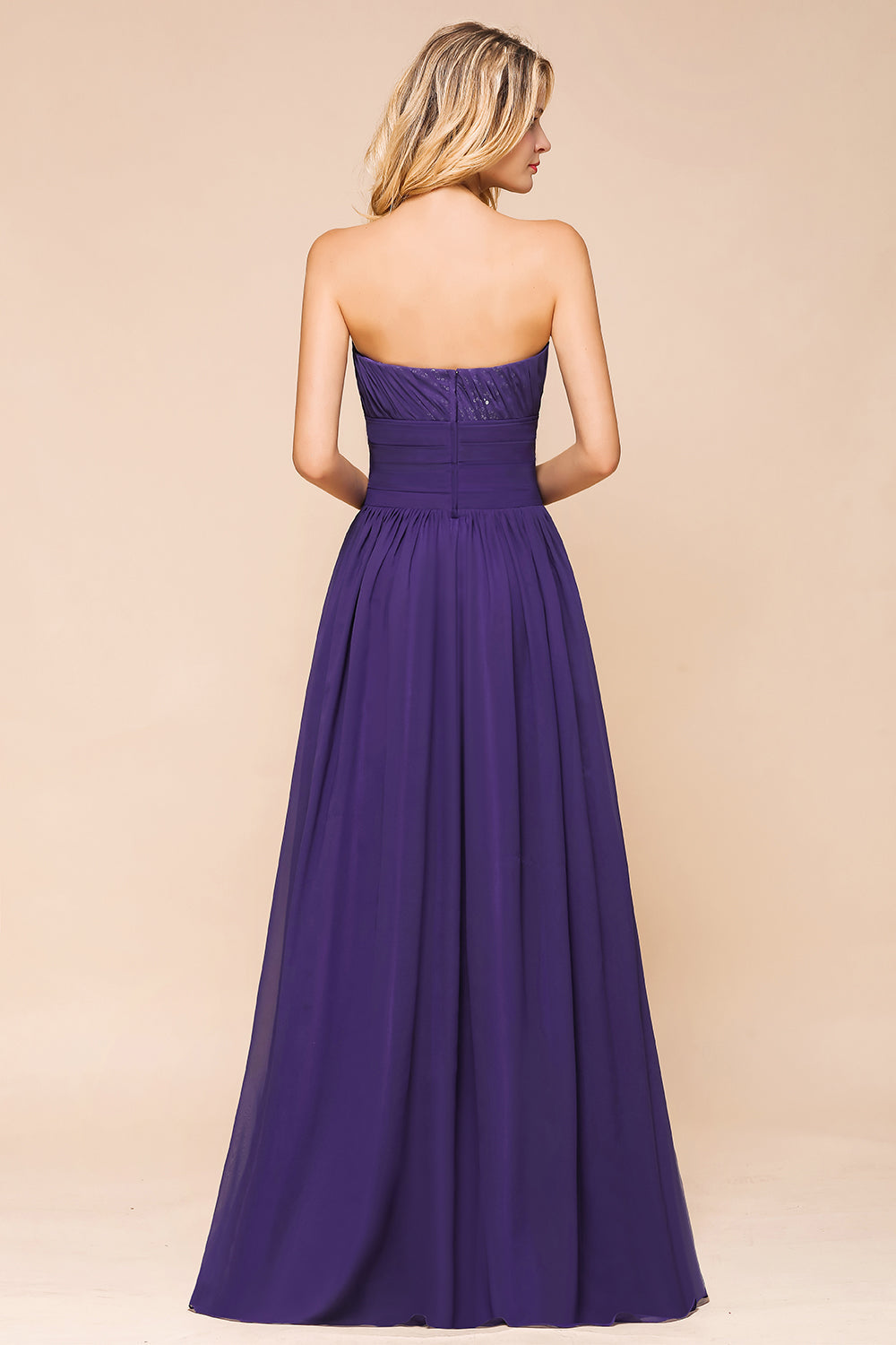 Affordable Sweetheart Sequins Regency Bridesmaid Dresses with Pleats