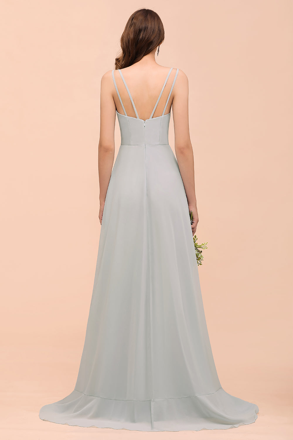 Affordable V-Neck Ruffle Mist Chiffon Bridesmaid dresses Affordable