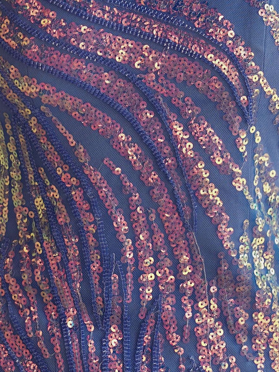 Sevoba|Scoop Neck Hot Pink Mermaid Sequins Long Prom Dresses Beading