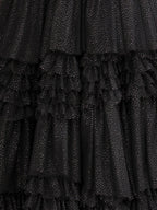 Sevoba | A-Line Deep V Neck Tiered Long Glitter Tulle Prom Dress