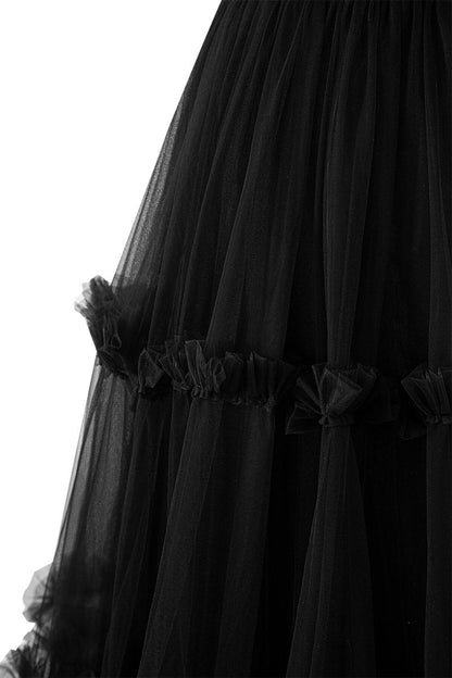 Sevoba|A-Line Corset Ruffled Tulle Prom Dress