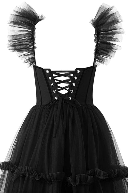 Sevoba|A-Line Corset Ruffled Tulle Prom Dress