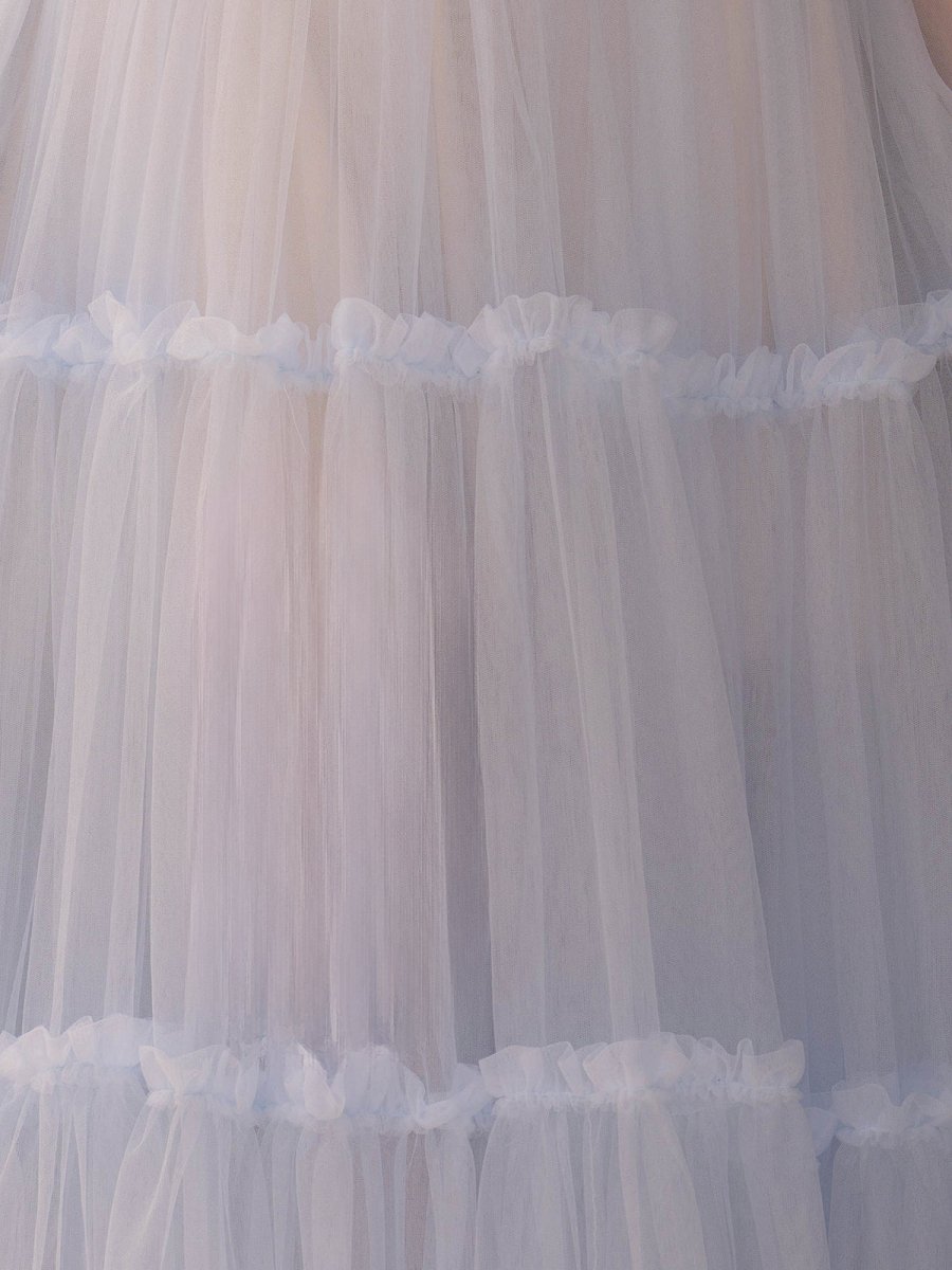 Sevoba|A-Line Corset Ruffled Tulle Prom Dress