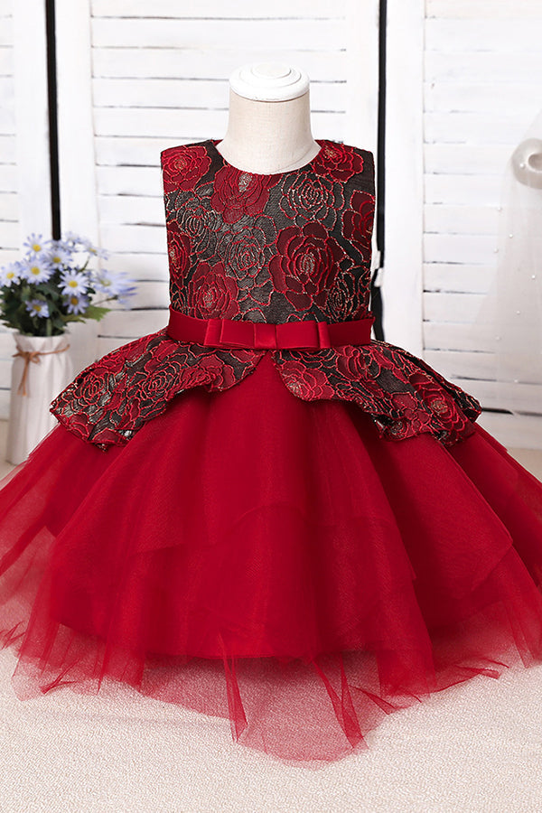 Blue Mix Black Lace Flower Girl Dress