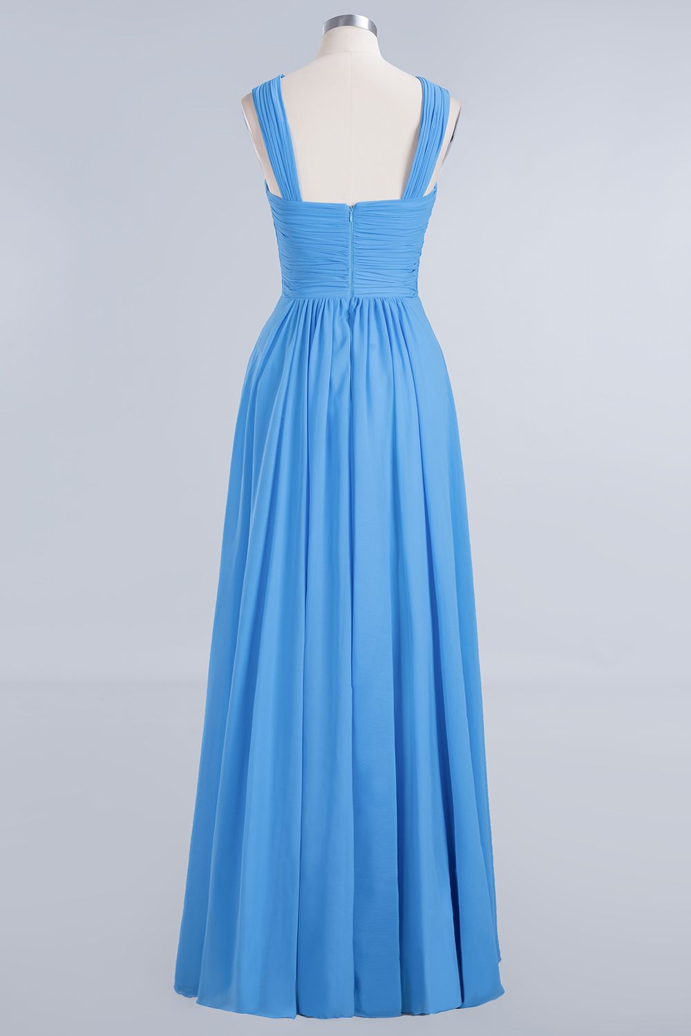 Chic Crisscross Ocean Blue Junior Bridesmaid dresses Affordable Chiffon Ruffle Maid of Honor Dresses