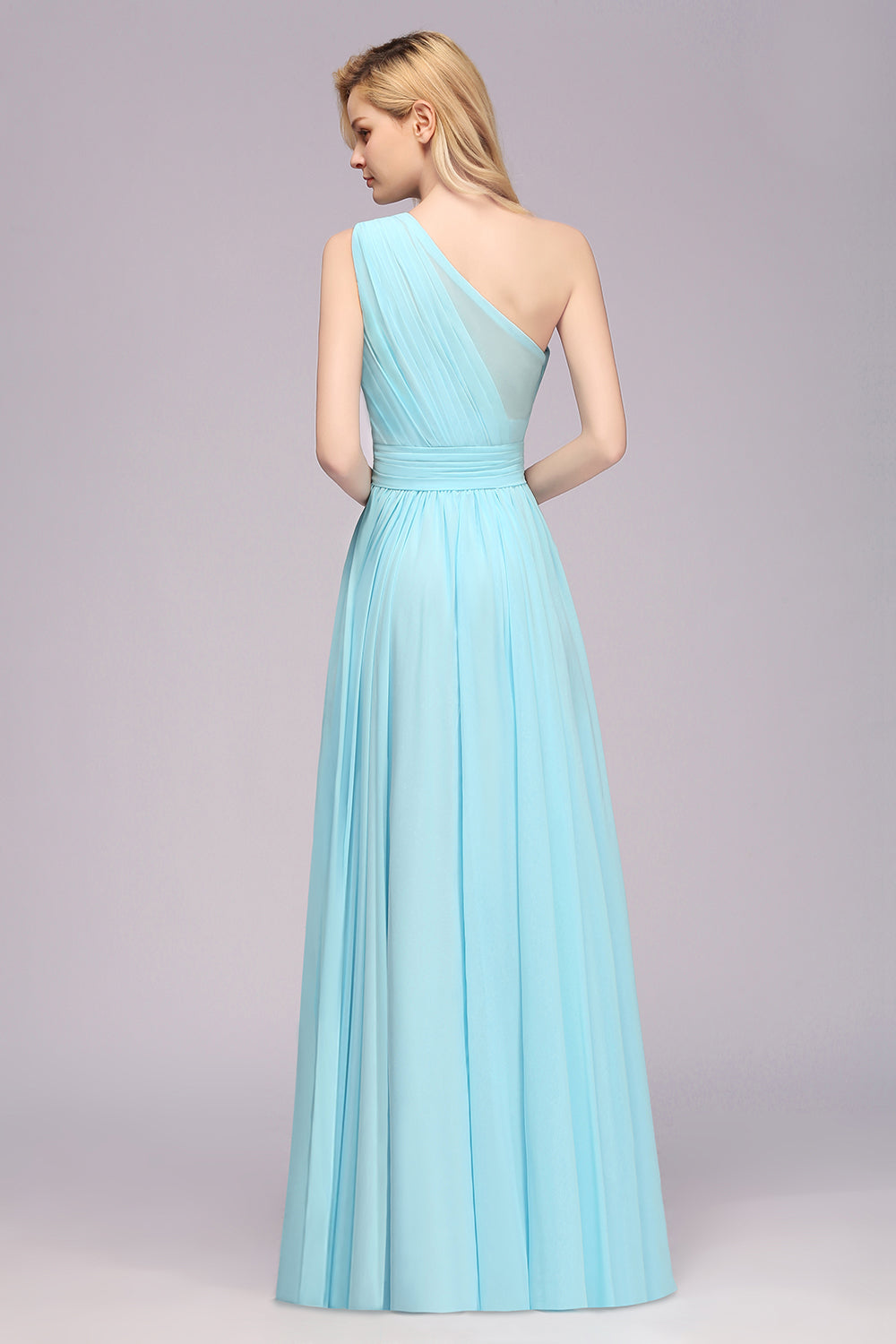 Chic Hi-Lo One Shoulder Ruffle Affordable Bridesmaid Dresses Affordable