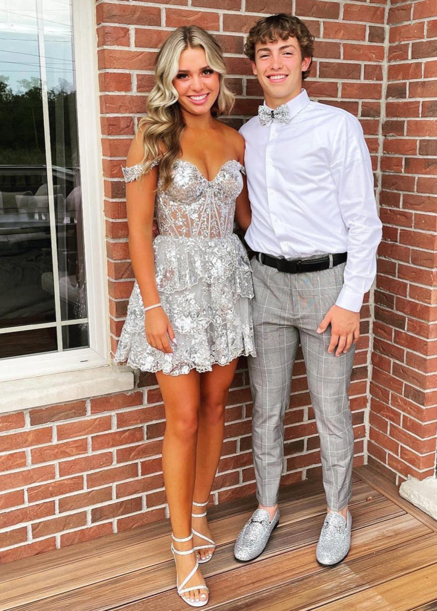 Everly |Short A-Line Sweetheart Tiered Homecoming Dress