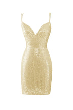 Nigella |Bodycon V Neck Blue Sequins Homecoming Dress