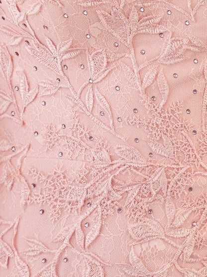 Damaris | Pink Tight Short Lace Homecoming Dress with Appliques