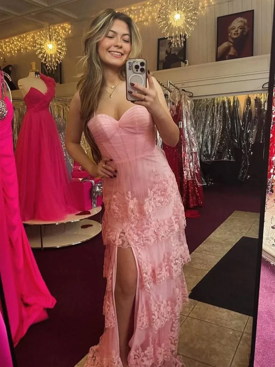 Dante |  A Line Sweetheart Empire Lace Appliques Long Party Dress