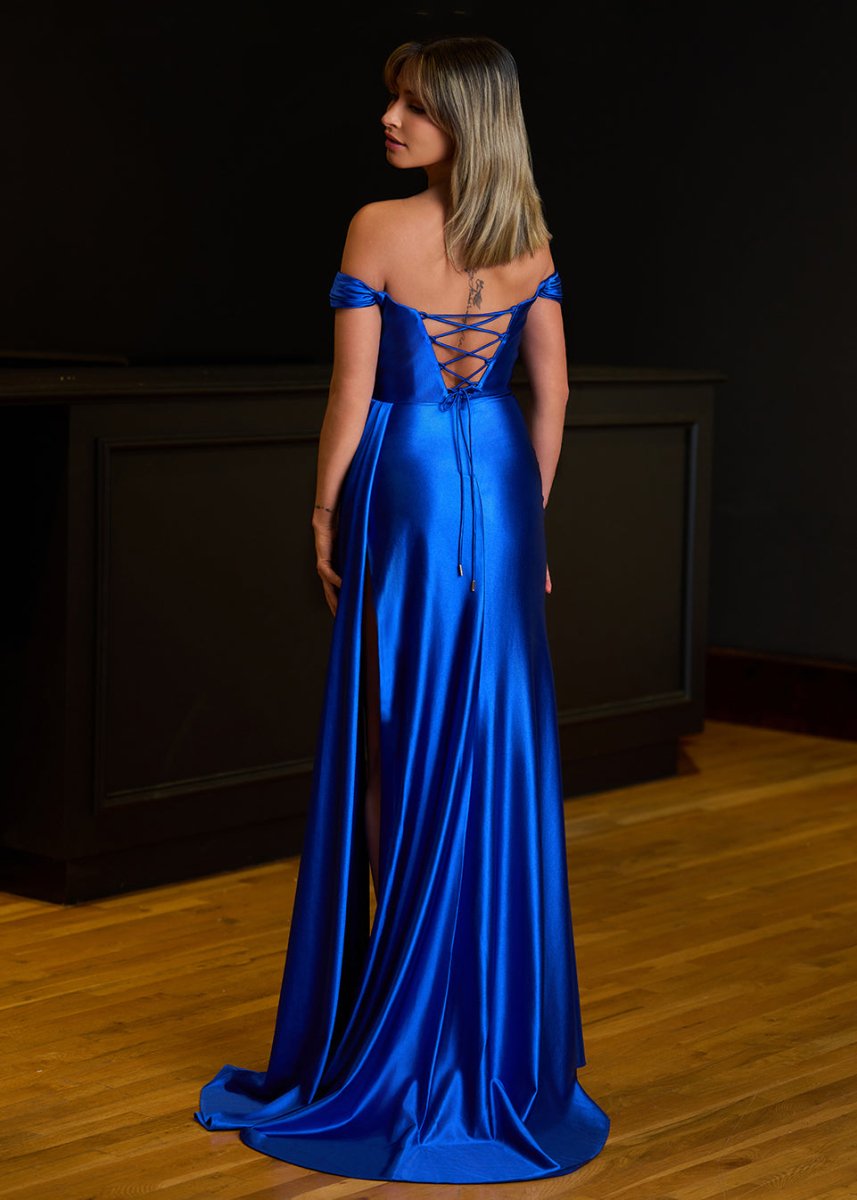Sevoba|Mermaid Satin Long Prom Dress with Slit