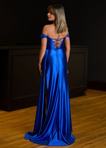 Sevoba|Mermaid Satin Long Prom Dress with Slit