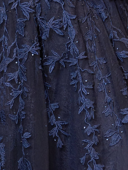 Sevoba|A-line Sweetheart Lace Tulle Prom Dress with Slit