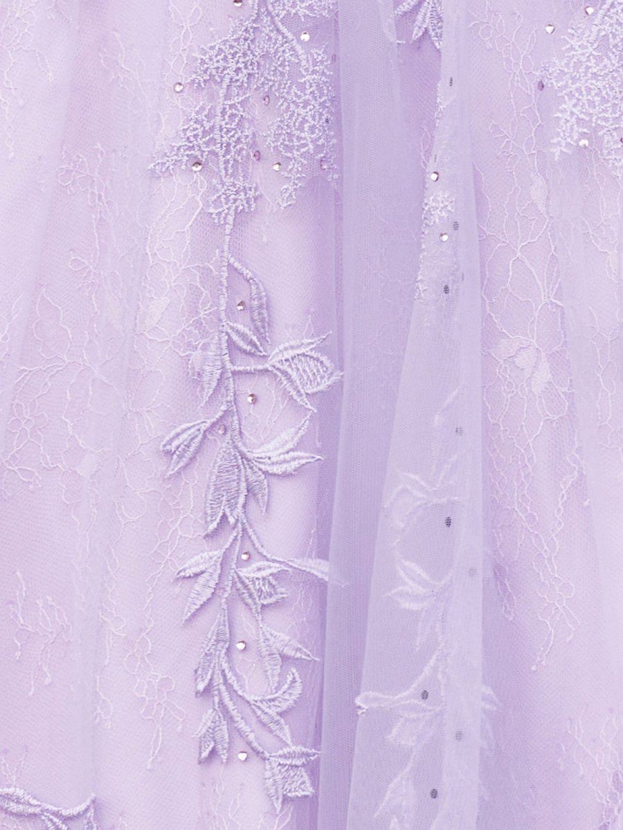 Sevoba|A-line Sweetheart Lace Tulle Prom Dress with Slit