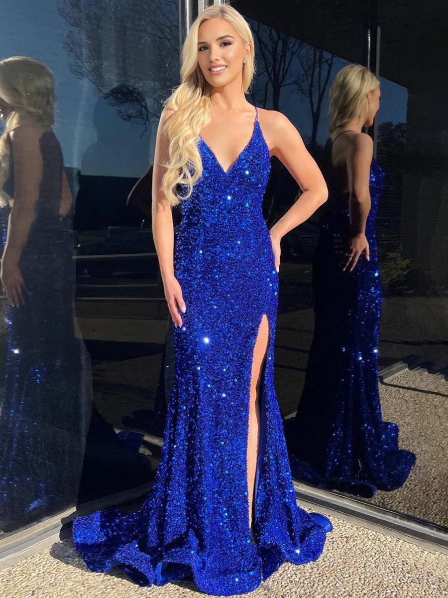 Elegant Royal Blue Mermaid Long Party Dress