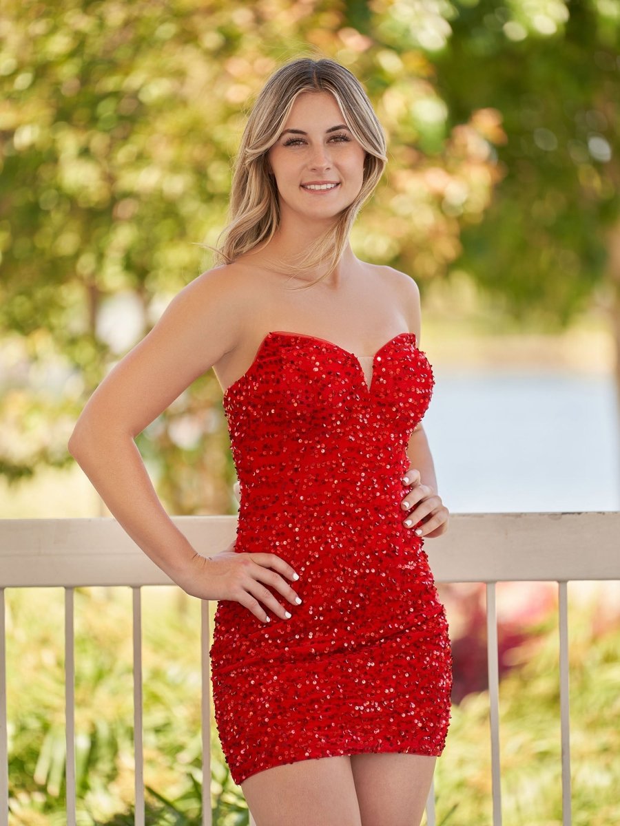 Sevoba|Bodycon Sweetheart Black Sequin Short Homecoming Dresses
