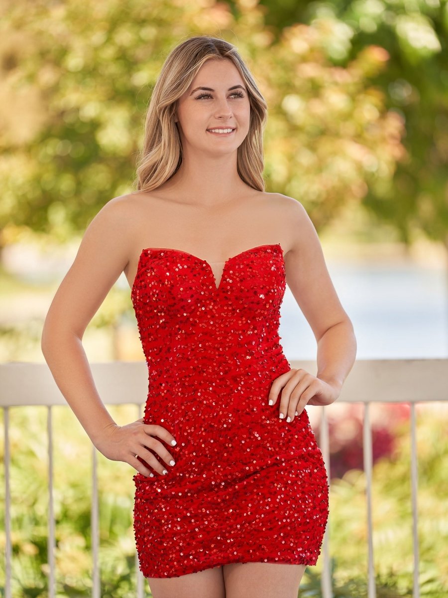 Sevoba|Bodycon Sweetheart Black Sequin Short Homecoming Dresses