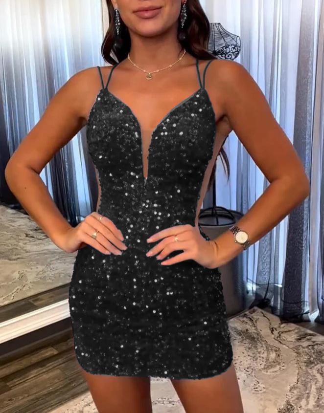 Paisley |Sheath Fuchsia Sequin Homecoming Dress