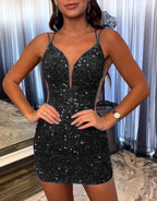 Paisley |Sheath Fuchsia Sequin Homecoming Dress