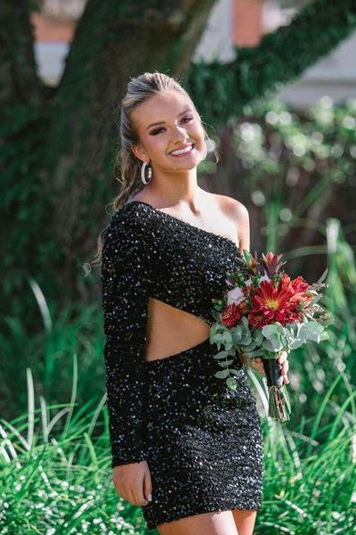 Camilla |Sheath Sequin One Shoulder Homecoming Dress