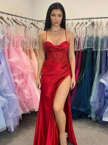 Genie | Sheer Corset Dark Green Beaded Mermaid Long Formal Dress