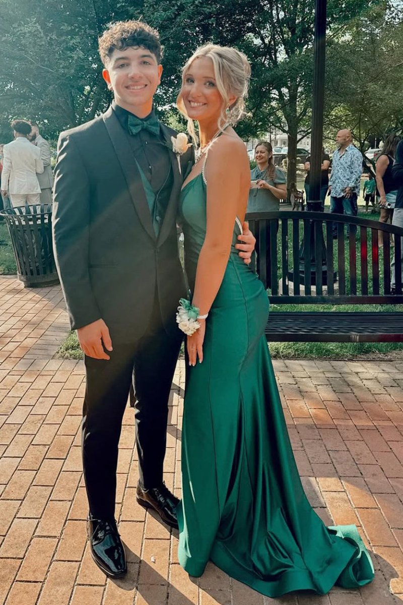 Gorgeous Trumpet Hunter Green Long Formal Dress