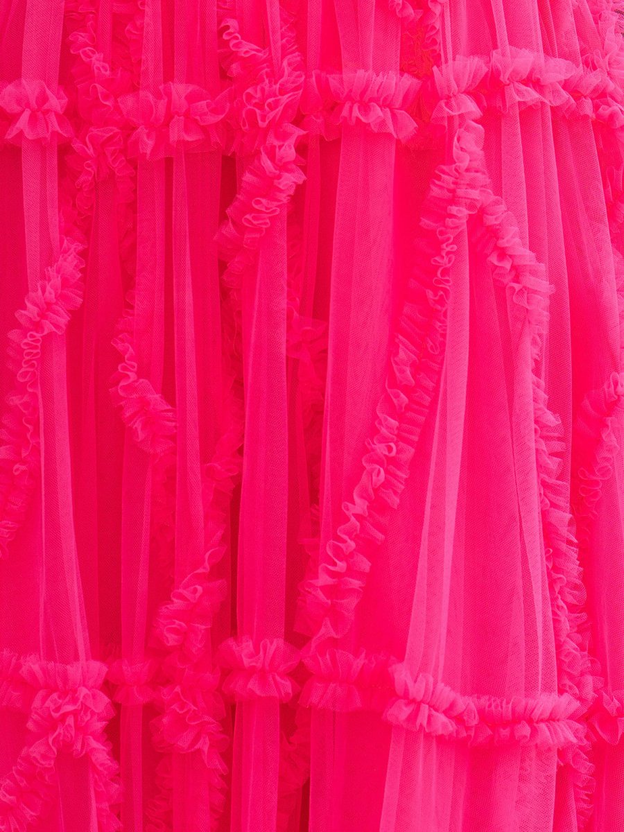 Sevoba|A-Line Strapless Ruffles Long Formal Dress with Puff Sleeves