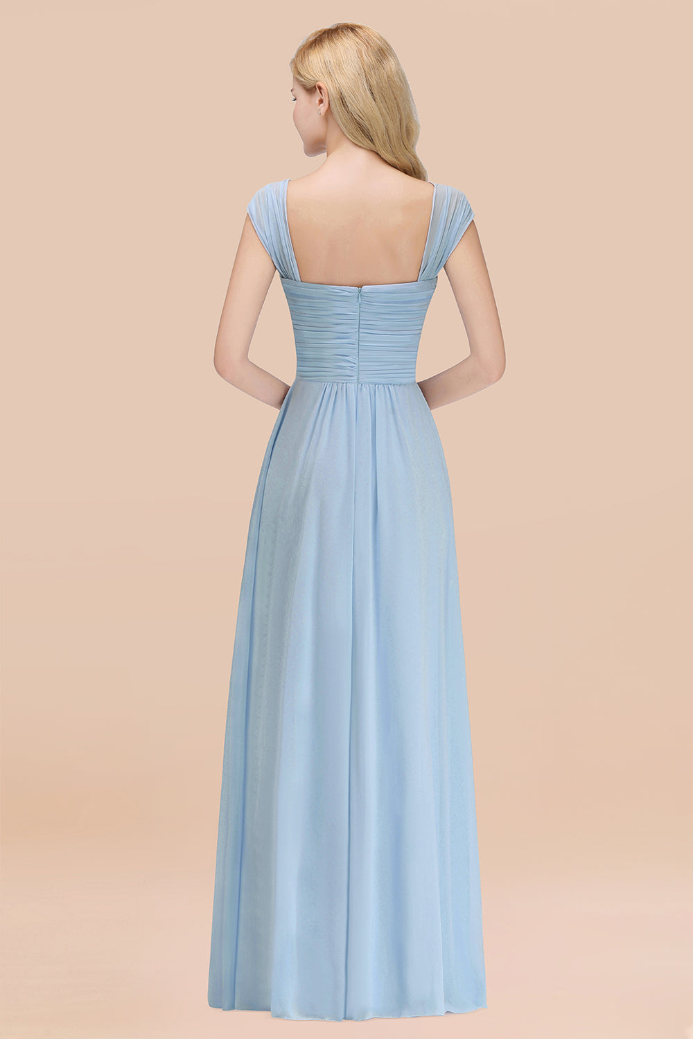 Modest Chiffon Sweetheart Sleeveless Affordable Bridesmaid dresses with Ruffles