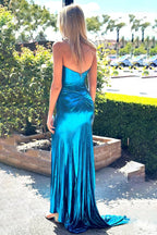 Niobe | Purple Strapless Mermaid Long Formal Dress With Split