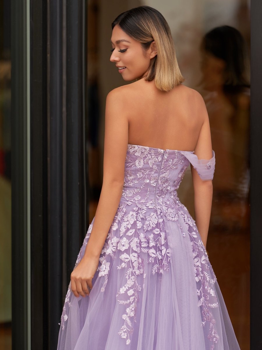 Sevoba|Sweet-Heart Tulle One Shoulder Floor Length Prom Dress