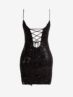 Orla |Sheath Spaghetti Straps Sequined Lace Homecoming Dress