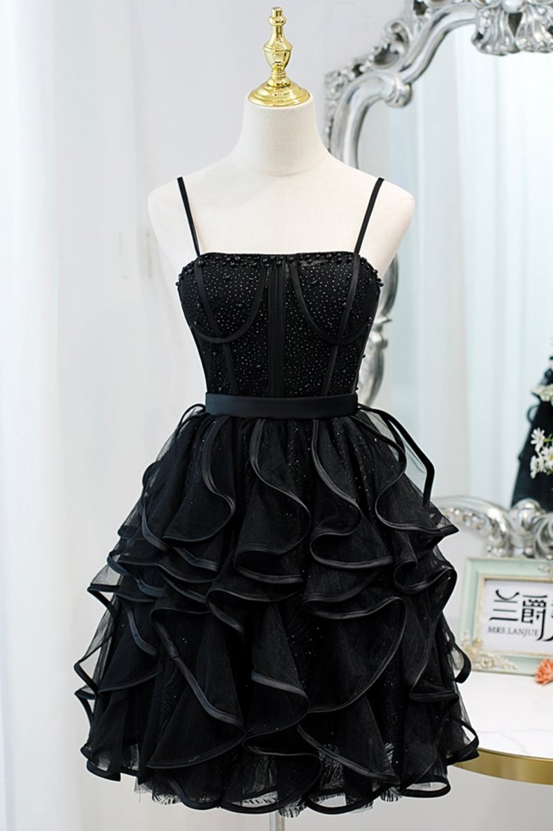 Bethany | A-Line Spaghetti Strap Tulle Short Homecoming Dress