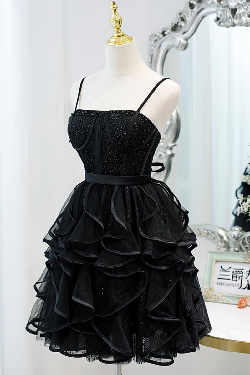 Bethany | A-Line Spaghetti Strap Tulle Short Homecoming Dress