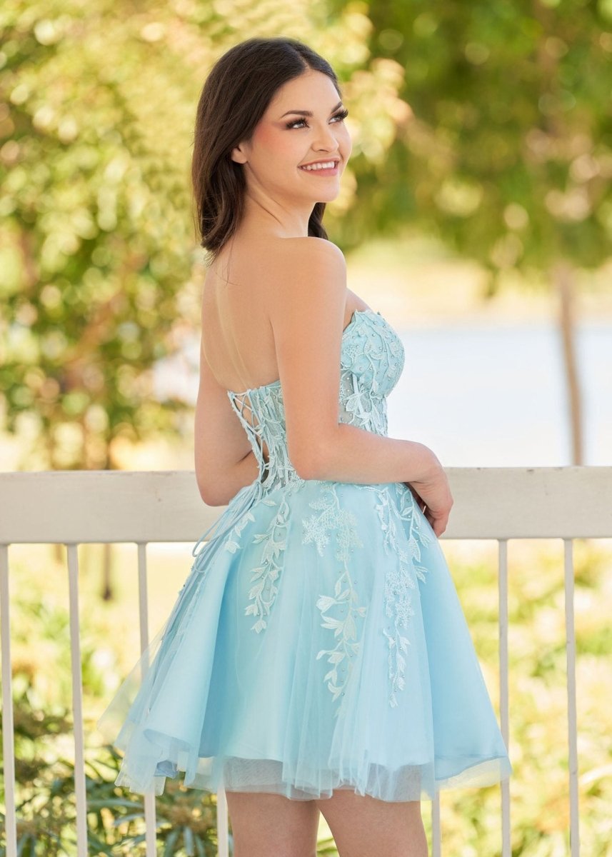 Sevoba|A-Line Tulle Lace Homecoming Dress with Appliques