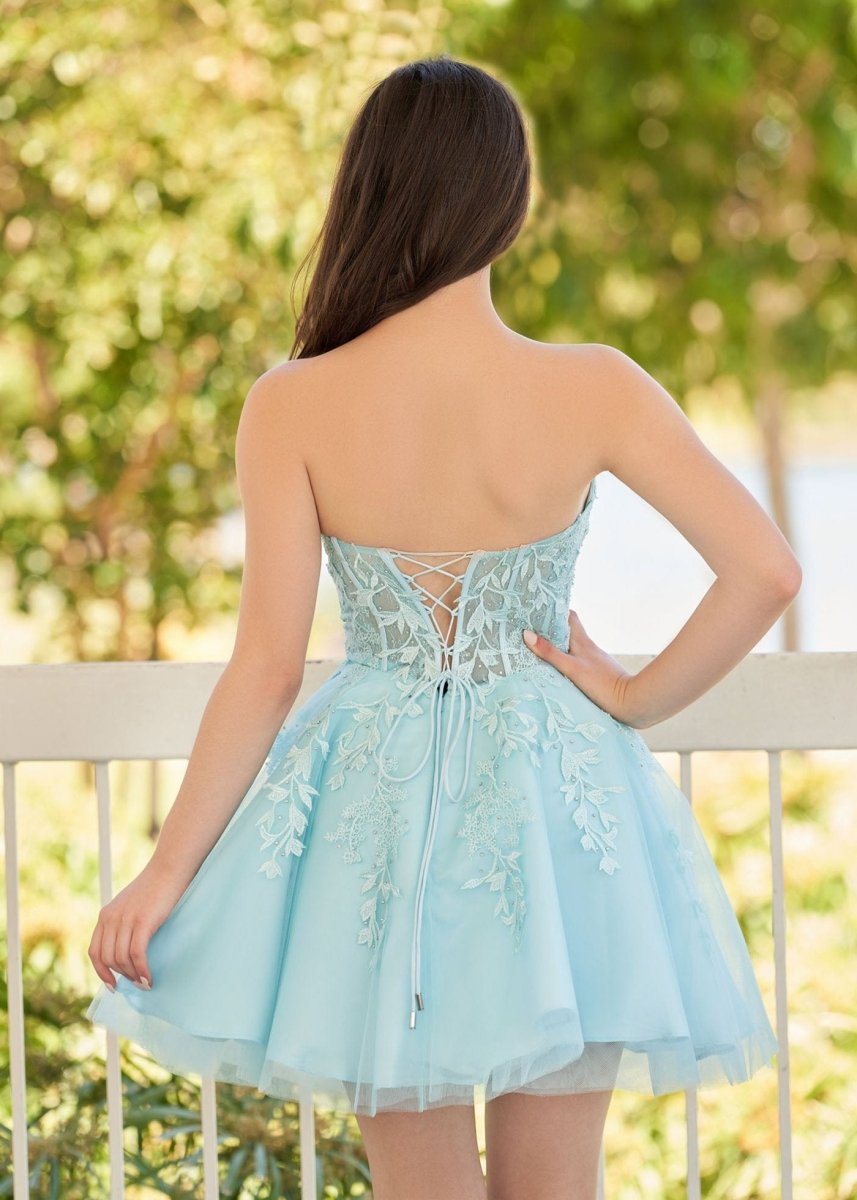 Sevoba|A-Line Tulle Lace Homecoming Dress with Appliques