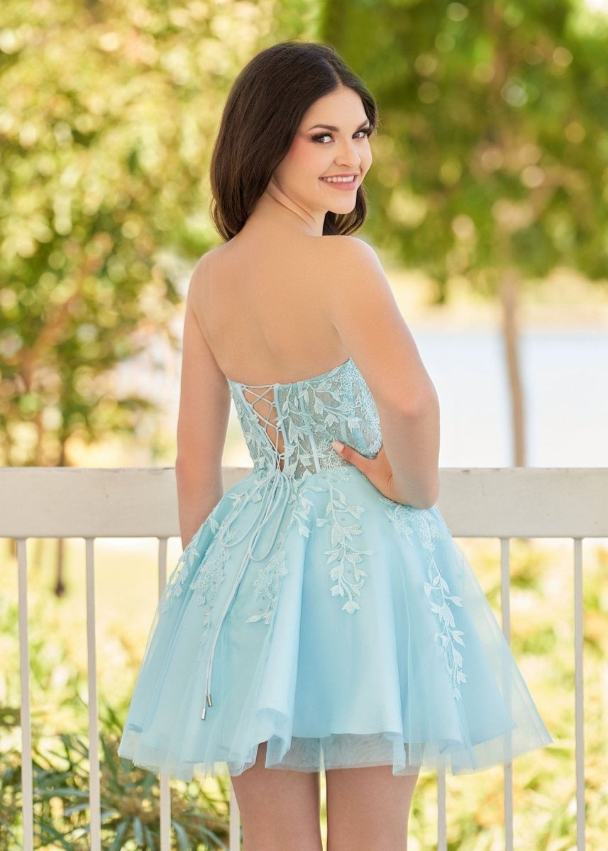 Sevoba|A-Line Tulle Lace Homecoming Dress with Appliques
