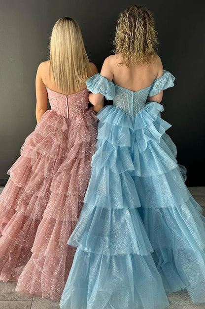 Sexy Sweetheart Black A-Line Lace Layered Dress with Slit