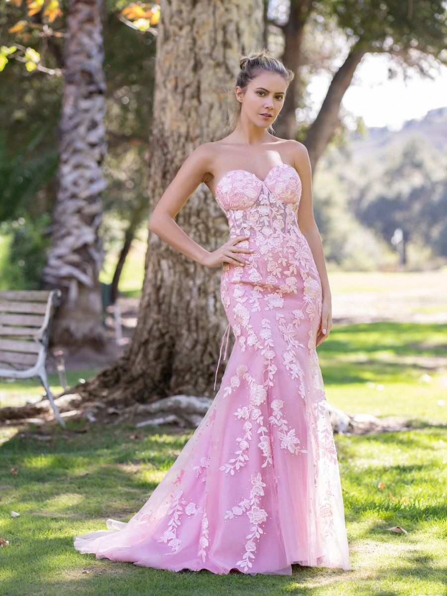 Sevoba|Sevoba|Sweetheart Neck Lace Mermaid Tulle Prom Dress