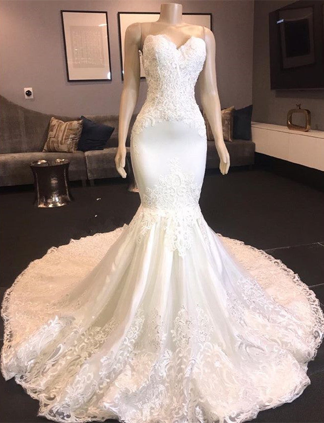 Sweetheart Lace Wedding Dress Mermaid