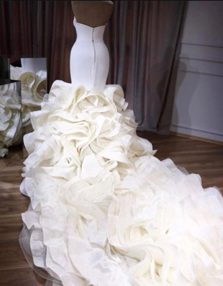 Sweetheart Ruffles Wedding Dress Mermaid Long